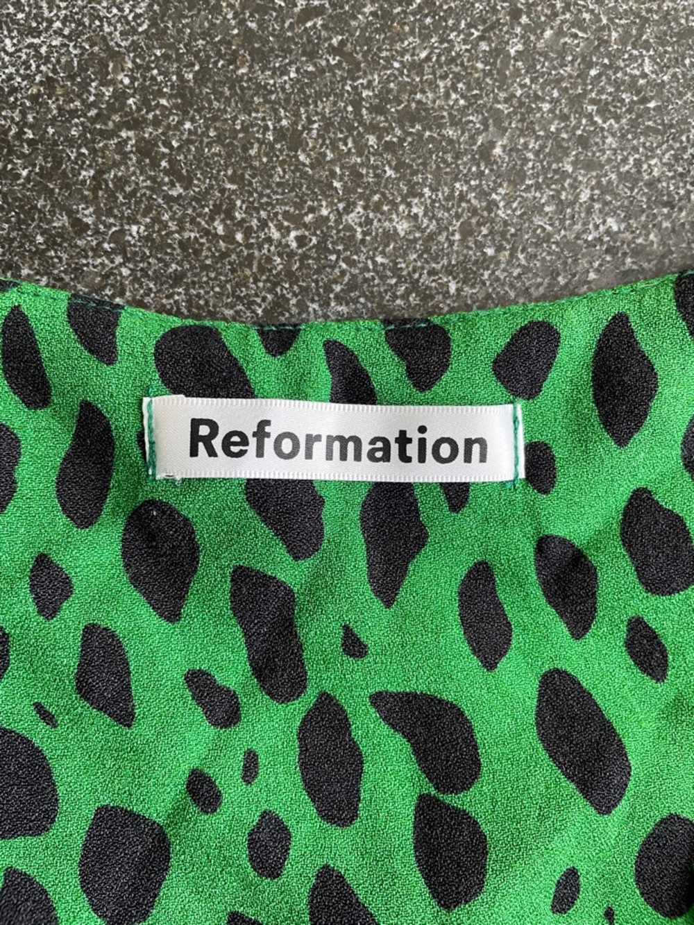 Reformation Ventura Green and Black Spotted Mini Dress Size Women’s Large (L) - Picture 10 of 13